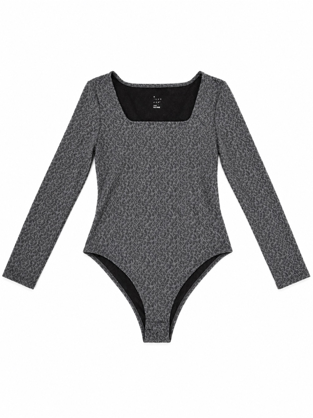 a new day Charcoal Gray Long-Sleeve Square Neck Bodysuit